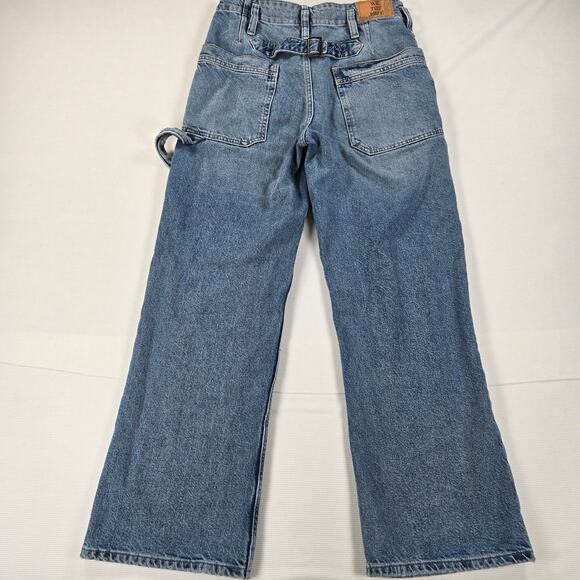 Free People High Rise Major Leagues Cuffed Cropped Jeans in Envy Women's Size 26 - Picture 8 of 8